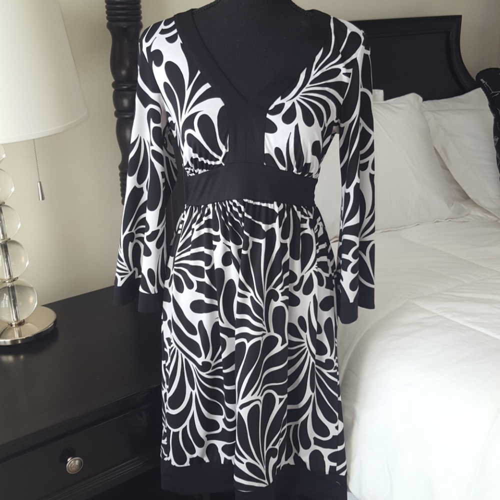 INC International Concepts Black & White Dress